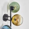 Koyoto globe light, wall light blue, gold, green, clear, 3-light sources