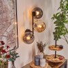 Gastor globe light, wall light Amber, Smoke-coloured, 3-light sources