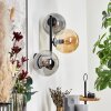 Gastor globe light, wall light Amber, Smoke-coloured, 3-light sources