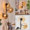 Gastor globe light, wall light Amber, 3-light sources