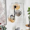 Gastor globe light, wall light Amber, Smoke-coloured, 3-light sources