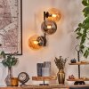 Gastor globe light, wall light Amber, Smoke-coloured, 3-light sources