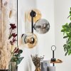 Gastor globe light, wall light Amber, Smoke-coloured, 3-light sources