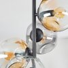 Ripoll ceiling light, globe light Amber, clear, Smoke-coloured, 4-light sources