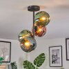 Ripoll ceiling light, globe light blue, green, coppery, 4-light sources