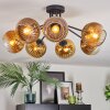 Koyoto ceiling light, globe light 82 cm gold, clear, 7-light sources