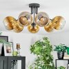 Koyoto ceiling light, globe light 82 cm gold, clear, 7-light sources