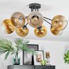 Koyoto ceiling light, globe light 82 cm gold, clear, 7-light sources