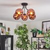 Ripoll ceiling light, globe light coppery, 5-light sources