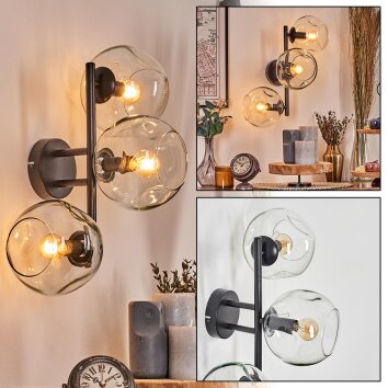 Ripoll globe light, wall light clear, 3-light sources