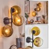 Koyoto globe light, wall light gold, clear, 3-light sources