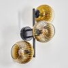 Koyoto globe light, wall light gold, clear, 3-light sources