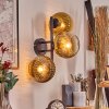 Koyoto globe light, wall light gold, clear, 3-light sources