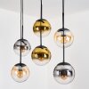 Gastor hanging light, globe light, pendant light Amber, gold, clear, Smoke-coloured, 6-light sources