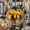 Gastor hanging light, globe light, pendant light Amber, gold, clear, Smoke-coloured, 6-light sources