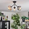 Koyoto ceiling light, globe light 42 cm Amber, clear, Smoke-coloured, 3-light sources