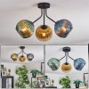 Koyoto ceiling light, globe light 42 cm blue, gold, green, clear, 3-light sources