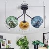 Koyoto ceiling light, globe light 42 cm blue, gold, green, clear, 3-light sources