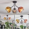 Koyoto ceiling light, globe light 42 cm chrome, gold, clear, coppery, Smoke-coloured, 3-light sources