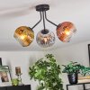 Koyoto ceiling light, globe light 42 cm chrome, gold, clear, coppery, Smoke-coloured, 3-light sources