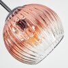Koyoto ceiling light, globe light 42 cm chrome, gold, clear, coppery, Smoke-coloured, 3-light sources