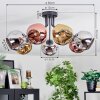 Ripoll ceiling light, globe light chrome, gold, coppery, Smoke-coloured, 7-light sources