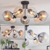 Koyoto ceiling light, globe light 82 cm Amber, clear, Smoke-coloured, 7-light sources