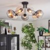 Koyoto ceiling light, globe light 82 cm Amber, clear, Smoke-coloured, 7-light sources