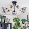 Koyoto ceiling light, globe light 82 cm Amber, clear, Smoke-coloured, 7-light sources