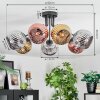 Ripoll ceiling light, globe light chrome, gold, coppery, Smoke-coloured, 7-light sources