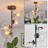 Koyoto ceiling light, globe light clear, 4-light sources