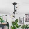 Koyoto ceiling light, globe light clear, 4-light sources