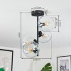 Koyoto ceiling light, globe light clear, 4-light sources
