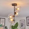 Koyoto ceiling light, globe light clear, 4-light sources
