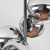 Koyoto ceiling light, globe light 32 cm chrome, Smoke-coloured, 4-light sources