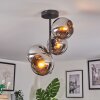 Koyoto ceiling light, globe light 32 cm chrome, Smoke-coloured, 4-light sources