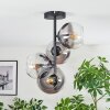 Koyoto ceiling light, globe light 32 cm clear, Smoke-coloured, 4-light sources