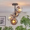 Koyoto ceiling light, globe light 32 cm clear, Smoke-coloured, 4-light sources