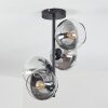 Koyoto ceiling light, globe light 32 cm clear, Smoke-coloured, 4-light sources