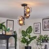 Koyoto ceiling light, globe light 32 cm clear, Smoke-coloured, 4-light sources