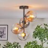 Gastor ceiling light, globe light 32 cm Amber, clear, Smoke-coloured, 4-light sources