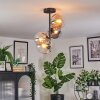 Gastor ceiling light, globe light 32 cm Amber, clear, Smoke-coloured, 4-light sources
