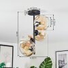 Ripoll ceiling light, globe light Amber, clear, 4-light sources