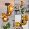 Koyoto ceiling light, globe light 32 cm gold, clear, 4-light sources
