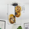Koyoto ceiling light, globe light 32 cm gold, clear, 4-light sources