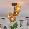Koyoto ceiling light, globe light 32 cm gold, clear, 4-light sources