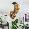 Koyoto ceiling light, globe light 32 cm gold, clear, 4-light sources