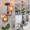 Koyoto ceiling light, globe light 32 cm clear, Smoke-coloured, 4-light sources