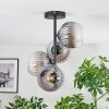 Koyoto ceiling light, globe light 32 cm clear, Smoke-coloured, 4-light sources