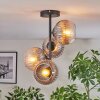 Koyoto ceiling light, globe light 32 cm clear, Smoke-coloured, 4-light sources